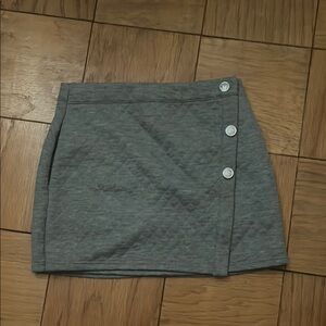 Aqua Gray Asymmetrical Pencil Mini Skirt